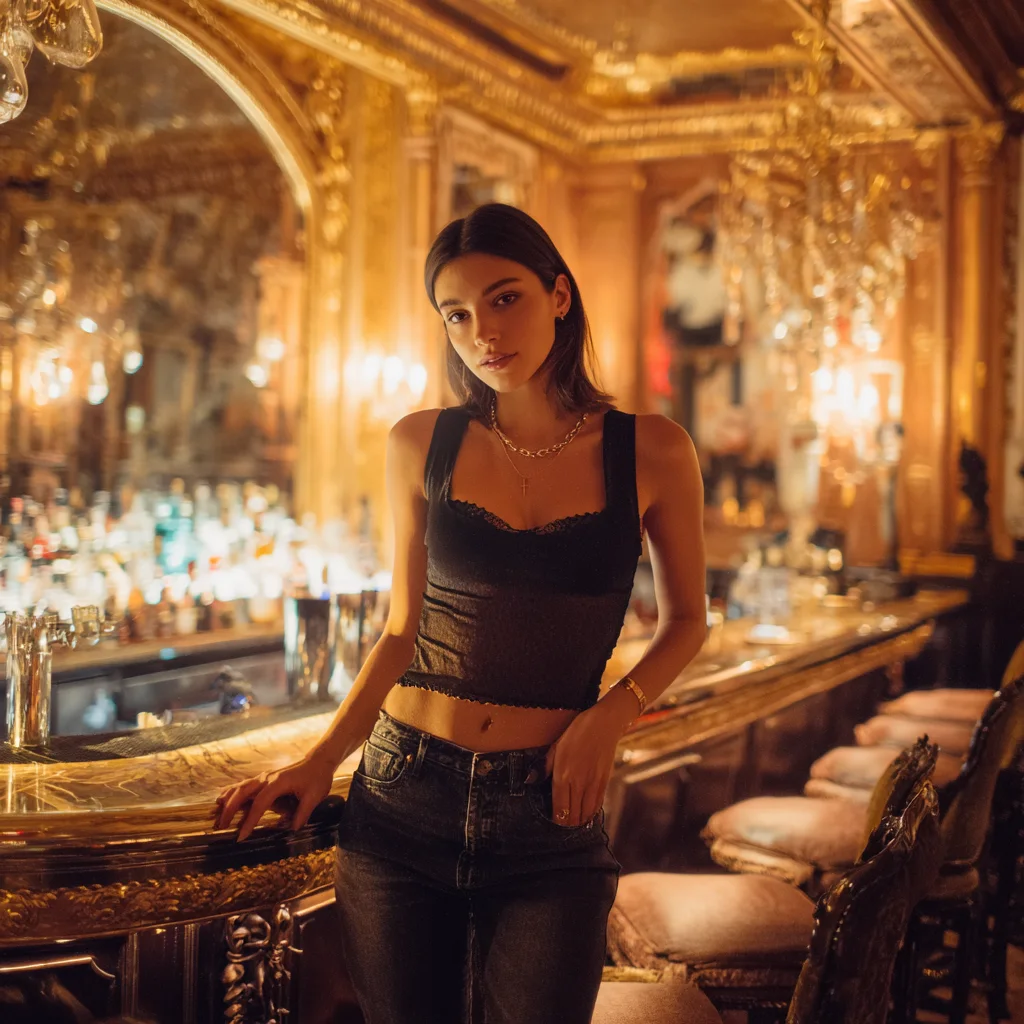 GenesisPorn AI companion lounging in a luxury suite
